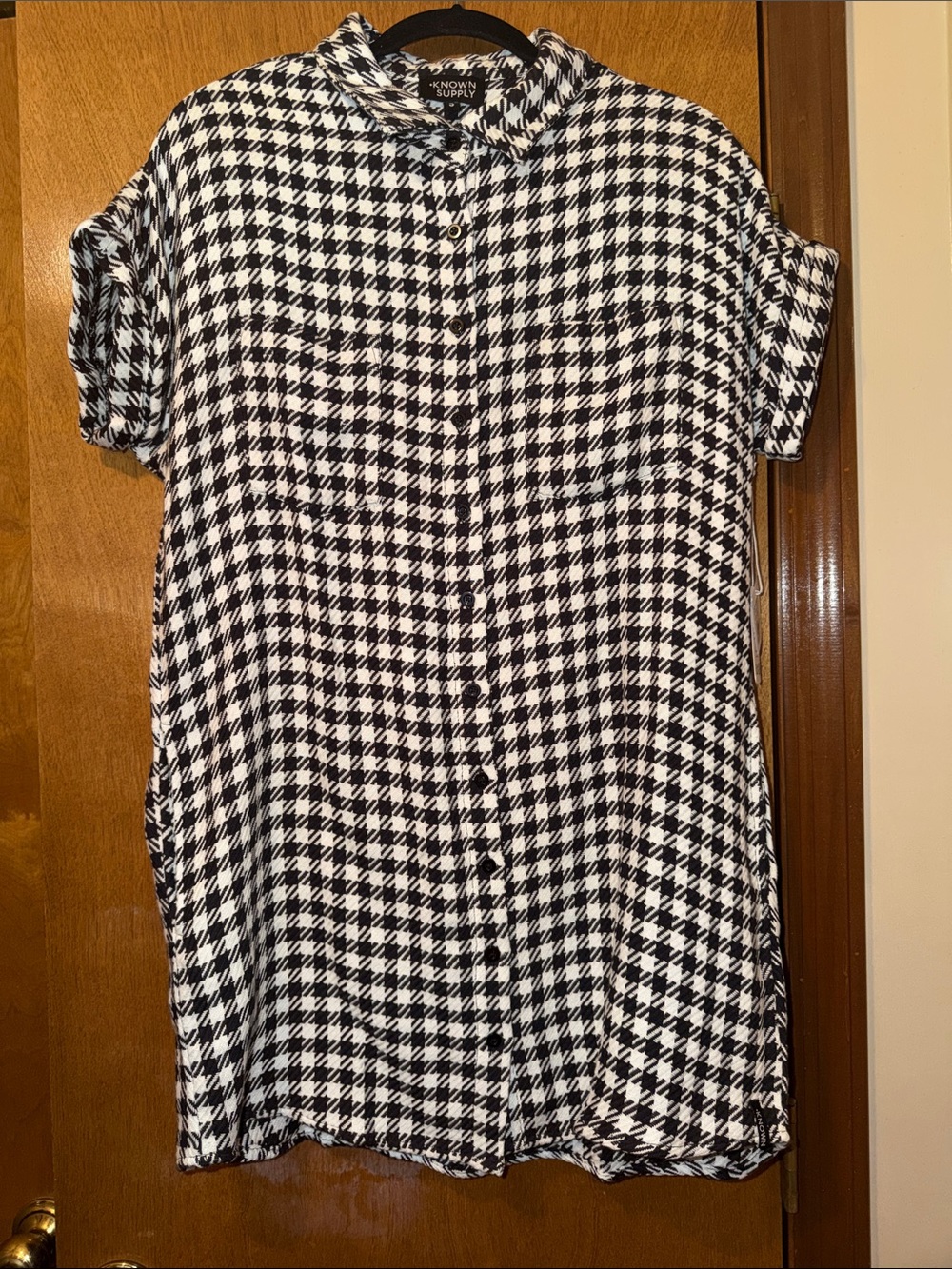 NWT Known Supply | Amaris Dress in Houndstooth Black/Pearl